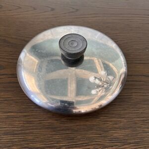 Vintage Revere Ware Stainless Steel Replacement Pot Lid Black Bakelite Knob 7"